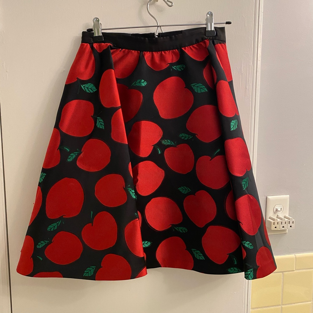 Alice And Olivia Apple Print Skirt